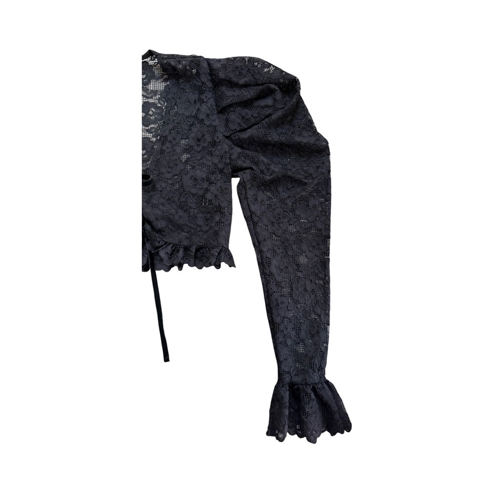 Goth Black Victoria Edwardian Lace Top - Picture 6 of 8